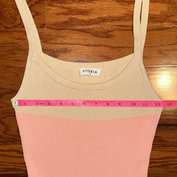 Storia Multi Color Striped Ribbed Bodycon Mini Dress Size Small - Picture 11 of 14